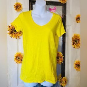 STYLUS scoop neck bright Yellow shirt size medium